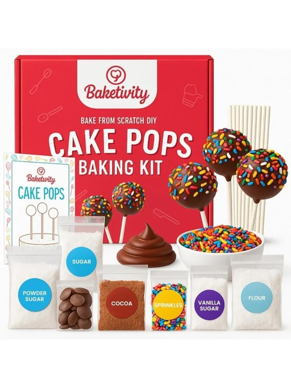 DIY Cake Pop Baking Kit for Kids - Premeasured Ingredients & Fun Decorating